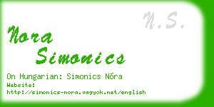 nora simonics business card