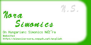 nora simonics business card